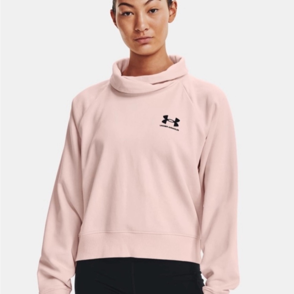Under Armour Women's Light Pink Cowl Neck Cropped Sweater Size M